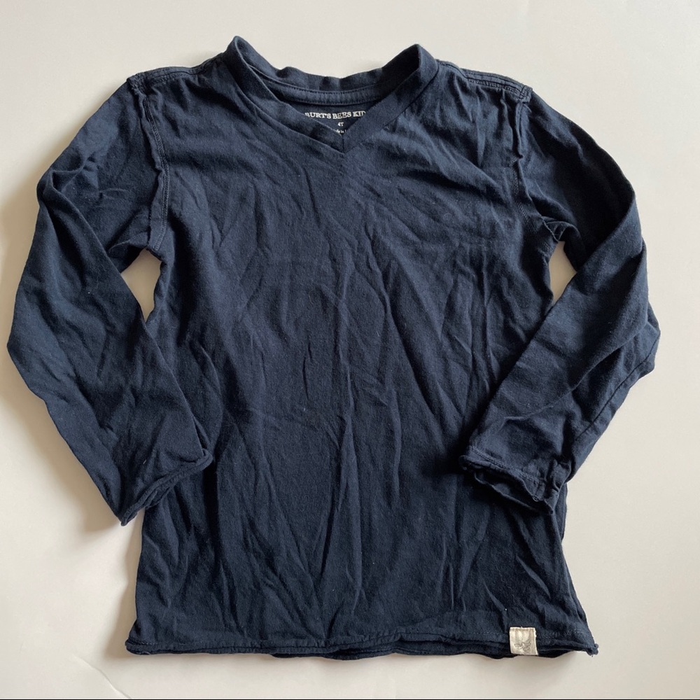 Burt’s Bees Solid V-Neck long sleeve tee